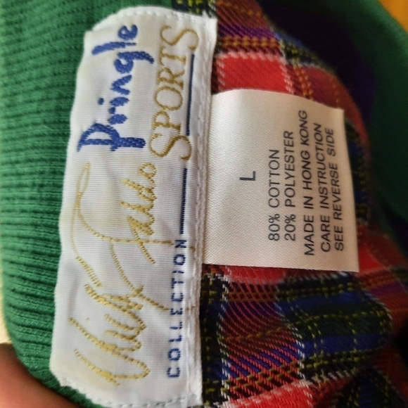 🌟 Vintage Nick Faldo Pringle colorblock gold sweatshirt size large Golf - Picture 5 of 5